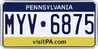 PA license plate MYV6875