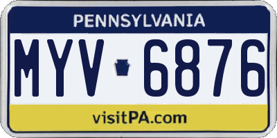 PA license plate MYV6876