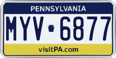 PA license plate MYV6877
