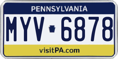 PA license plate MYV6878