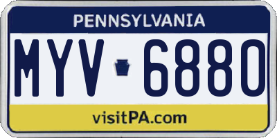 PA license plate MYV6880
