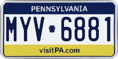 PA license plate MYV6881