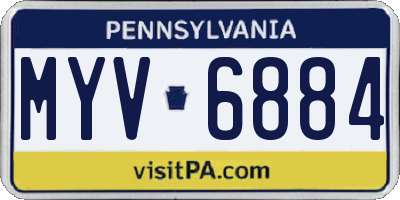 PA license plate MYV6884