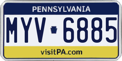 PA license plate MYV6885