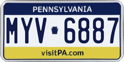 PA license plate MYV6887