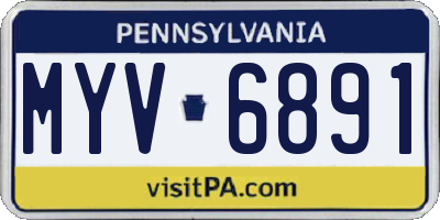 PA license plate MYV6891