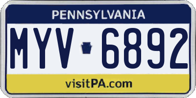 PA license plate MYV6892