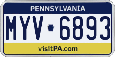 PA license plate MYV6893