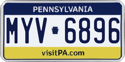 PA license plate MYV6896