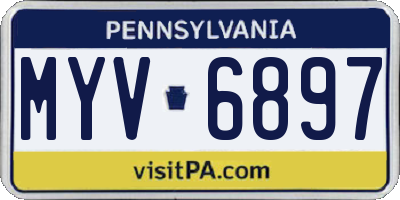 PA license plate MYV6897