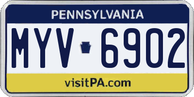 PA license plate MYV6902