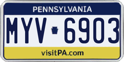 PA license plate MYV6903