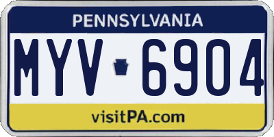 PA license plate MYV6904