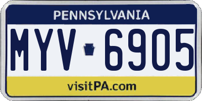 PA license plate MYV6905