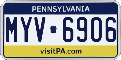 PA license plate MYV6906