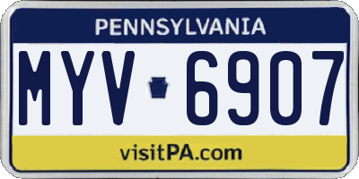 PA license plate MYV6907