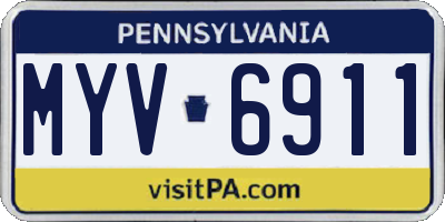 PA license plate MYV6911