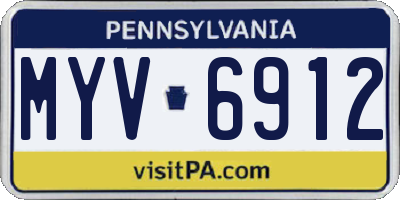 PA license plate MYV6912