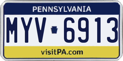 PA license plate MYV6913