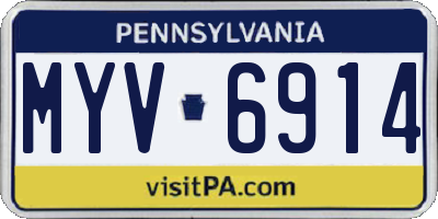 PA license plate MYV6914
