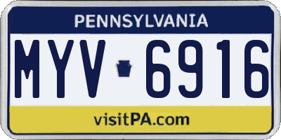 PA license plate MYV6916