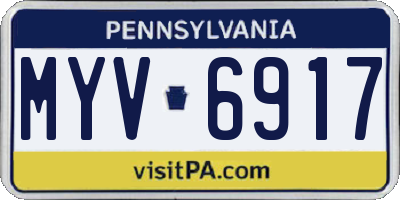 PA license plate MYV6917