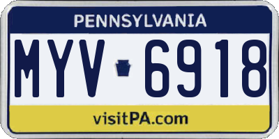 PA license plate MYV6918