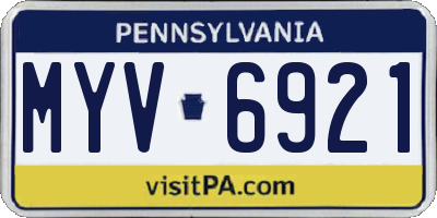 PA license plate MYV6921