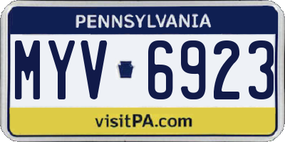 PA license plate MYV6923