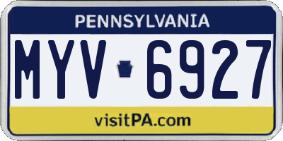 PA license plate MYV6927