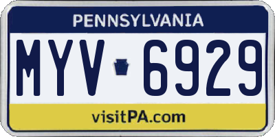 PA license plate MYV6929