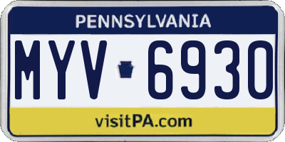 PA license plate MYV6930