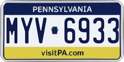 PA license plate MYV6933