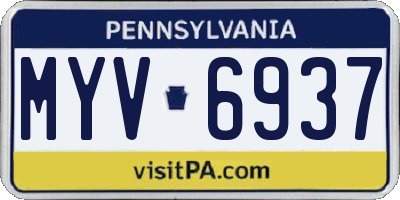 PA license plate MYV6937