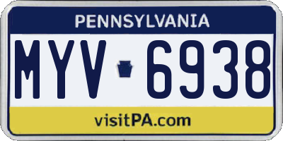 PA license plate MYV6938