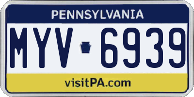 PA license plate MYV6939