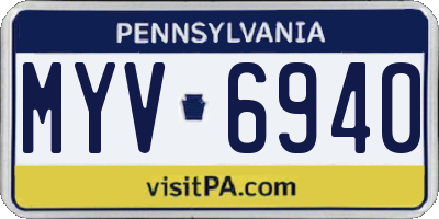 PA license plate MYV6940
