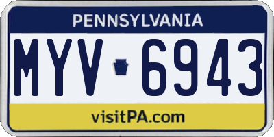 PA license plate MYV6943