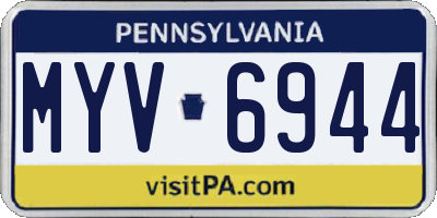 PA license plate MYV6944