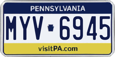 PA license plate MYV6945