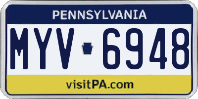 PA license plate MYV6948