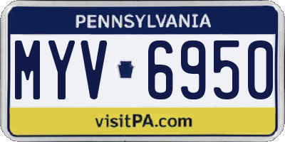 PA license plate MYV6950