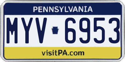 PA license plate MYV6953