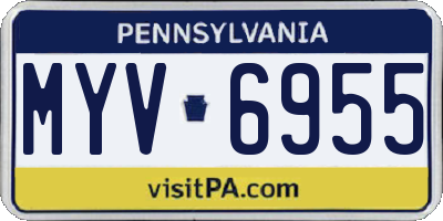 PA license plate MYV6955