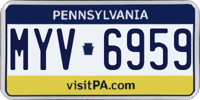 PA license plate MYV6959