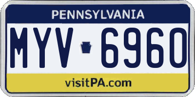PA license plate MYV6960