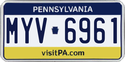 PA license plate MYV6961