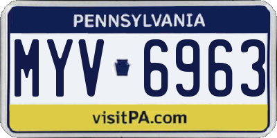 PA license plate MYV6963