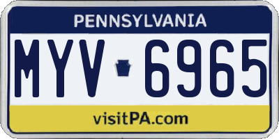 PA license plate MYV6965