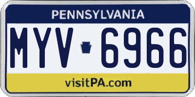 PA license plate MYV6966